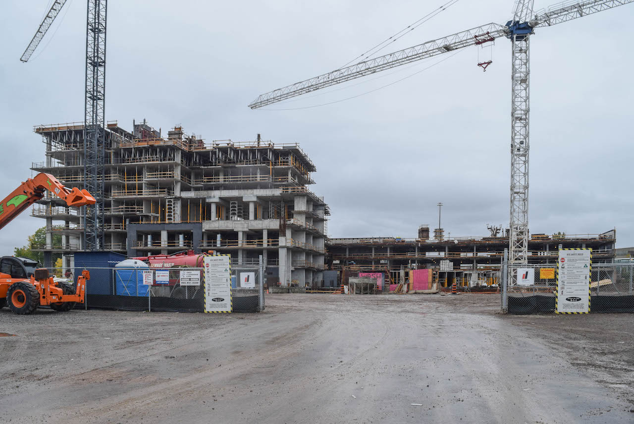 Construction site for phase one of Paradigm consisting of three towers