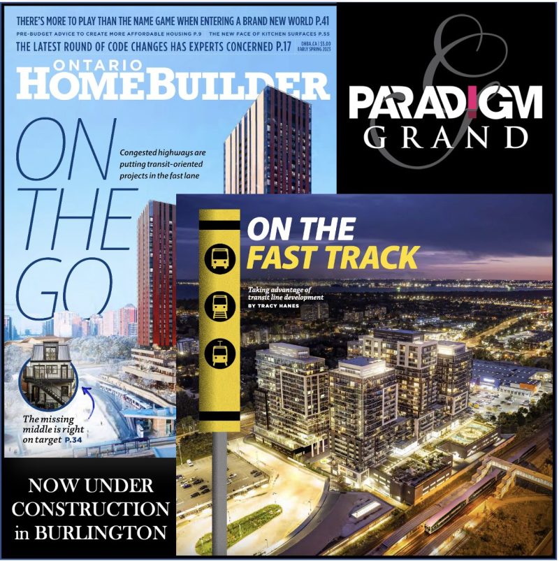 Paradigm Grand featured in Ontario HomeBuilder magazine